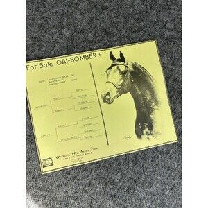 Vintage Windhorse West Arabian Farm Gai-Bomber+ Horse Pedigree Sales Brochure